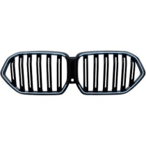 BMW X6 G06 2019-2023 (Med Kamera) Dubbelribbad Blanksvart LED-Belysning Sportgrill / Njurar DIEDERICHS